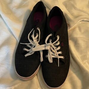 Vans Black Sneakers with White Laces